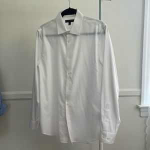 Banana Republic Men’s Slim-fit Fine Twill Dress Shirt medium M white
